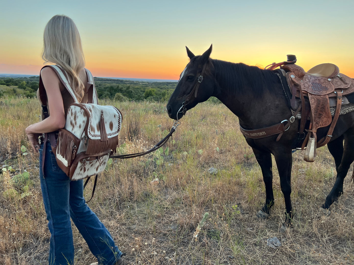 Cowhide Backpack/Diaper Bag