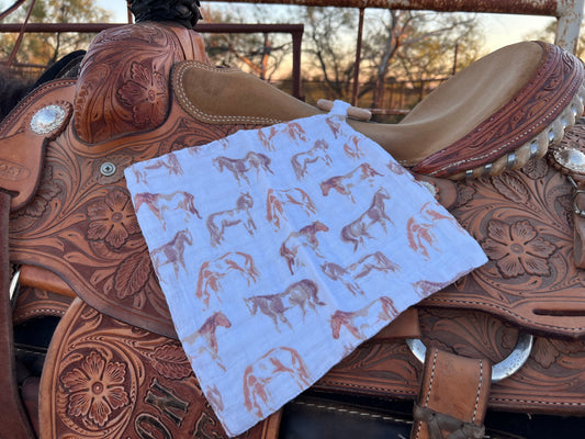 Wild Horses Newcastle Cotton Blanket Teether