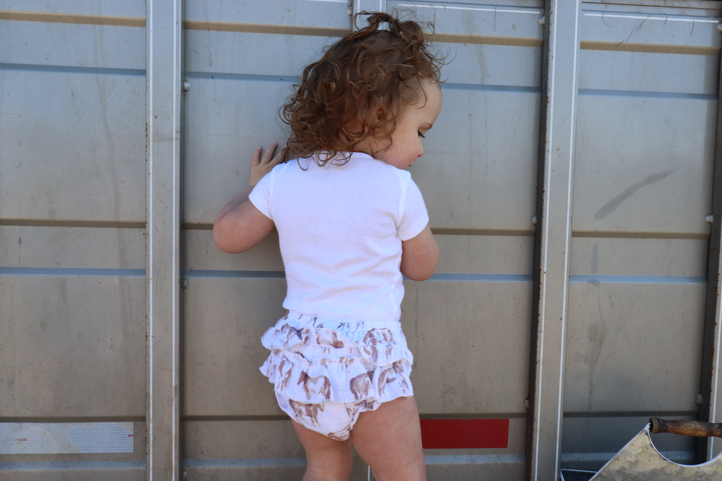 Wild Horses Ruffle Newcastle Cotton Bloomer and Headband Set