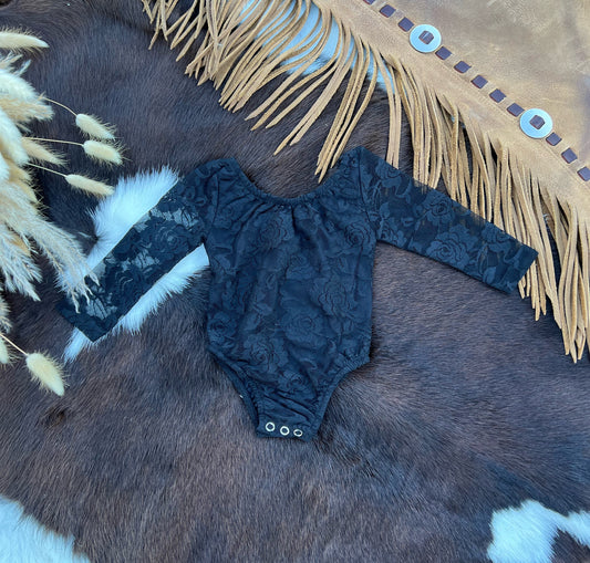 Lana Lace Leotard - Black